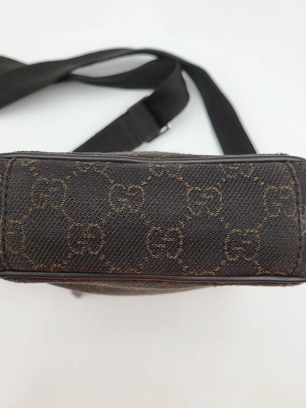 Gucci GG Canvas Monogram Chocolate Crossbody Bag, Authentic...(Unisex)